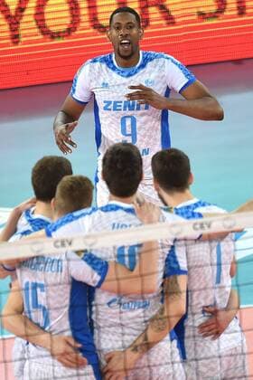 Volleyball, CL, Final Four, BR Volleys - Zenit Kasan Celebration Leon Kazan. Roma 29-04-2017 PalaLottomatica DHL 2017 CEV Volleyball Champions League, Final Four - Men Zenit Kazan - Berlin Recycling Volleys Foto Antonietta Baldassarre Insidefoto AntoxBaldassarre