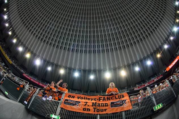 Volleyball, CL, Final Four, BR Volleys - Zenit Kasan 29.04.2017, Palalottomatica, Rom Volleyball, 2017 CEV Volleyball Champions League, Halbfinale, Berlin Recycling Volleys (GER) vs. Zenit Kazan (RUS) Fans Fanblock Berlin