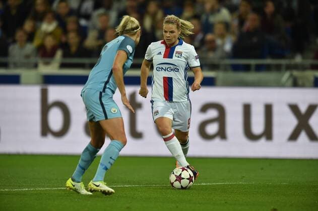 Fußball, CL, Damen, Olympique Lyon - Manchester City Eugenie Le Sommer (lyon) FOOTBALL : Lyon vs Manchester City - Ligue des champions feminine - 1 2 de finale - 29 04 2017 FredericChambert Panoramic 
