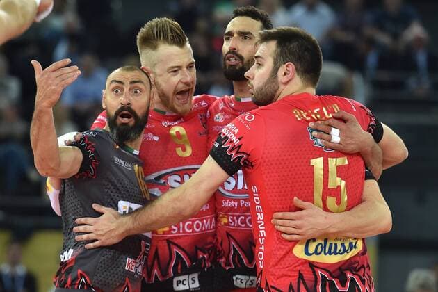 Celebration of Ivan Zaytsev Perugia. Roma 29-04-2017 PalaLottomatica DHL 2017 CEV Volleyball Champions League, Final Four - Men Zenit Kazan - Berlin Recycling Volleys Foto Antonietta Baldassarre Insidefoto AntoxBaldassarre