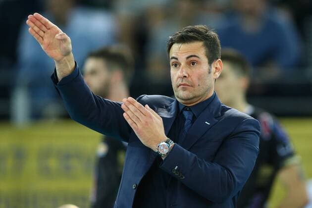 April 29, 2017 - Rome, Italy - Civitanova head coach Gianlorenzo Blengini during CEV Volleyball Champions League semifinal Sir Sicoma Colussi Perugia v Cucine Lube Civitanova at Palalottomatica in Rome, Italy on April 29, 2017. Perugia v Civitanova - CEV Volley Champions League Final Four  - ZUMAn230 20170429_zaa_n230_393 Copyright: xMatteoxCiambellix