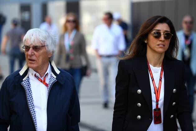 Russian Grand Prix, Sochi 27 - 30 April 2017 30.04.2017 - Bernie Ecclestone (GBR) and his wife Fabiana Flosi (BRA) 