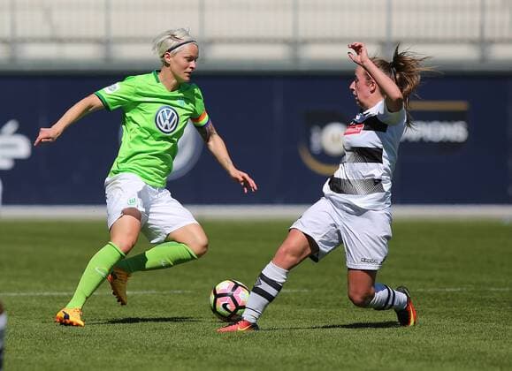 VfL vs Mgladbach, Frauen Wolfsburg, Deutschland. 30.04.2017, FUßBALL - VfL Wolfsburg vs Borussia Mönchengladbach, 1. Allianz Frauen Bundesliga, Saison 2016-17. Bild zeigt: Nilla Fischer (VfL Wolfsburg) Wolfsburg