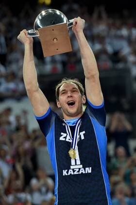 Volleyball, CL, Final Four, Zenit Kasan - Colussi Perugia celebration Andrey Ashchev for the gold medal of Kazan players. Roma 29-04-2017 PalaLottomatica DHL 2017 CEV Volleyball Champions League, Final Four - Men Final - gold medal Zenit Kazan - Sir Sicoma Colussi Perugia Foto Antonietta Baldassarre Insidefoto AntoxBaldassarre