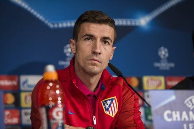 Gabi Fernandez of Atletico de Madrid during the press conference PK Pressekonferenz before the match of Champions League between Real Madrid and Atletico de Madrid at Santiago Bernabeu Stadium in Madrid, Spain. May 01, 2017.  (20170501007)