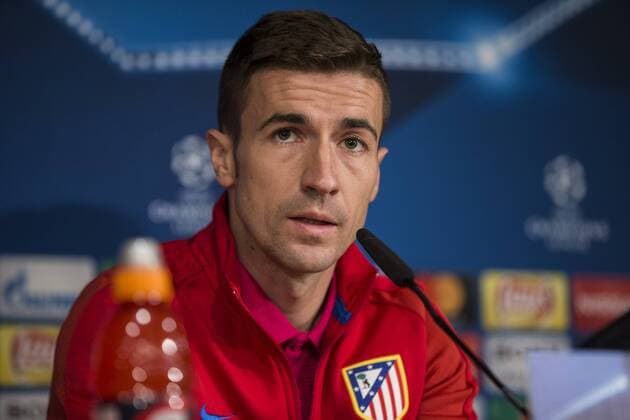 Gabi Fernandez of Atletico de Madrid during the press conference PK Pressekonferenz before the match of Champions League between Real Madrid and Atletico de Madrid at Santiago Bernabeu Stadium in Madrid, Spain. May 01, 2017.  (20170501008)