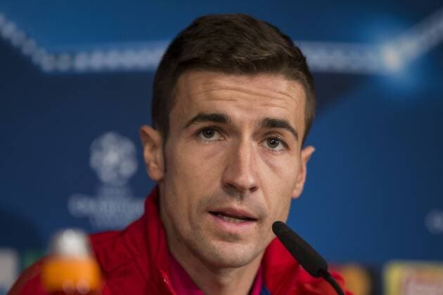 Gabi Fernandez of Atletico de Madrid during the press conference PK Pressekonferenz before the match of Champions League between Real Madrid and Atletico de Madrid at Santiago Bernabeu Stadium in Madrid, Spain. May 01, 2017.  (20170501009)