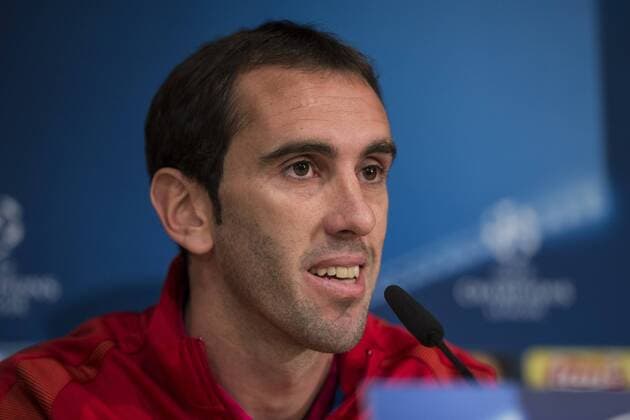 Diego Godin of Atletico de Madrid during the press conference PK Pressekonferenz before the match of Champions League between Real Madrid and Atletico de Madrid at Santiago Bernabeu Stadium in Madrid, Spain. May 01, 2017.  (20170501011)