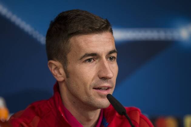 Gabi Fernandez of Atletico de Madrid during the press conference PK Pressekonferenz before the match of Champions League between Real Madrid and Atletico de Madrid at Santiago Bernabeu Stadium in Madrid, Spain. May 01, 2017.  (20170501013)