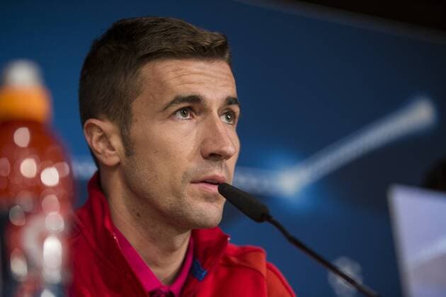 Gabi Fernandez of Atletico de Madrid during the press conference PK Pressekonferenz before the match of Champions League between Real Madrid and Atletico de Madrid at Santiago Bernabeu Stadium in Madrid, Spain. May 01, 2017.  (20170501014)