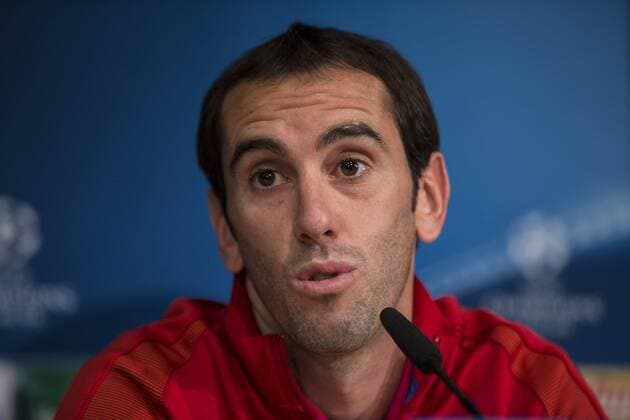 Diego Godin of Atletico de Madrid during the press conference PK Pressekonferenz before the match of Champions League between Real Madrid and Atletico de Madrid at Santiago Bernabeu Stadium in Madrid, Spain. May 01, 2017.  (20170501021)