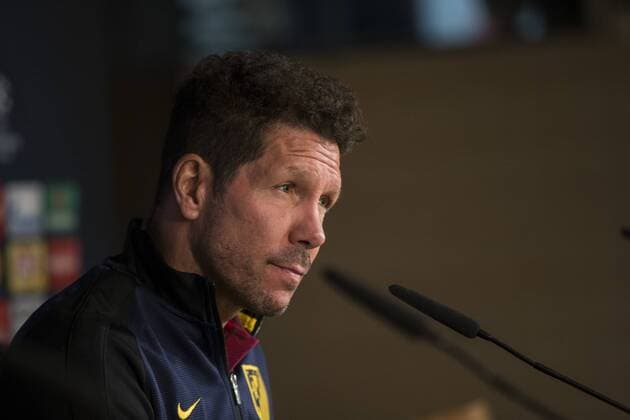 Diego Pablo Cholo Simeone coach of Atletico de Madrid during the press conference PK Pressekonferenz before the match of Champions League between Real Madrid and Atletico de Madrid at Santiago Bernabeu Stadium in Madrid, Spain. May 01, 2017.  (20170501023)