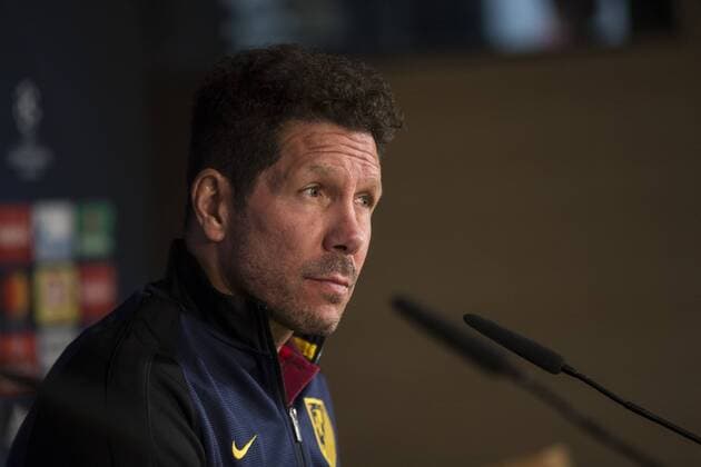 Diego Pablo Cholo Simeone coach of Atletico de Madrid during the press conference PK Pressekonferenz before the match of Champions League between Real Madrid and Atletico de Madrid at Santiago Bernabeu Stadium in Madrid, Spain. May 01, 2017.  (20170501024)