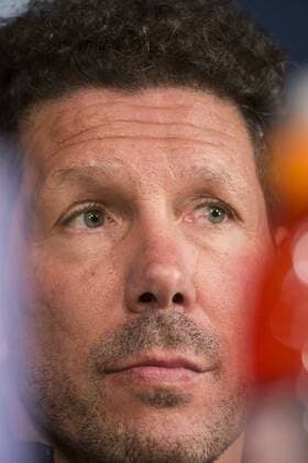 Diego Pablo Cholo Simeone coach of Atletico de Madrid during the press conference PK Pressekonferenz before the match of Champions League between Real Madrid and Atletico de Madrid at Santiago Bernabeu Stadium in Madrid, Spain. May 01, 2017.  (20170501030)