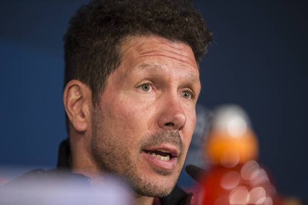 Diego Pablo Cholo Simeone coach of Atletico de Madrid during the press conference PK Pressekonferenz before the match of Champions League between Real Madrid and Atletico de Madrid at Santiago Bernabeu Stadium in Madrid, Spain. May 01, 2017.  (20170501031)