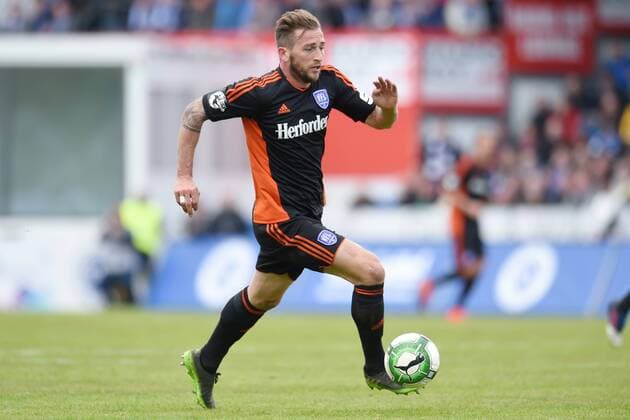 Fußball 3. Liga 35. Spieltag Sportfreunde Lotte - VfL Osnabrück am 29.04.2017 im FRIMO Stadion in Lotte Marc Heider (Osnabrueck) am Ball. MT