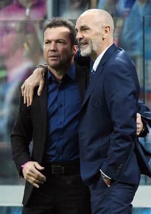 IPP20170430 Football - soccer: Serie A, Inter Mailand - SSC Neapel, lothar matthaus ex giocatore dellÃ¢â‚¬â ¢inter e stefano pioli allenatore dell inter (Hinweis: Verwendung nur in Deutschland - only Germany) xHOCHxZWEIx xItalyxPhotoxPressx 