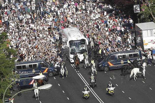 Real Madrid s team bus before Champions League 2016 2017 Semi-finals 1st leg match. May 2,2017.  (2017050209)