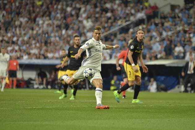 MADRID, ESPANA - 02 MAY of 2017: Goal of Cristiano Ronaldo during the match of Champions League between Real Madrid and Atletico de Madrid in Stadium Santiago Bernabeu (Madrid). (Isa Saiz Cordon Press).  xIsaxSaizx xx