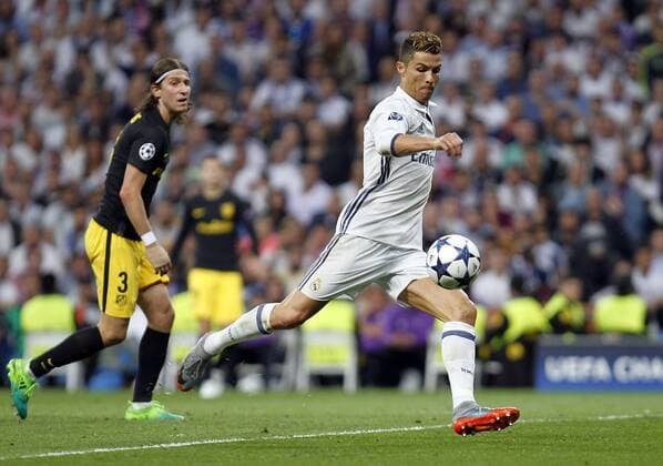 Soccer match between Real Madrid and Atletico de Madrid of first round of semifinals of the Champions League 2016 2017, held at the Santiago Bernabeu stadium, in Madrid, May 2, 2017. (Photo: J. Luis Cuesta 261 Cordon Press). Cristiano Ronaldo score  xJosexLuisxCuestax xx