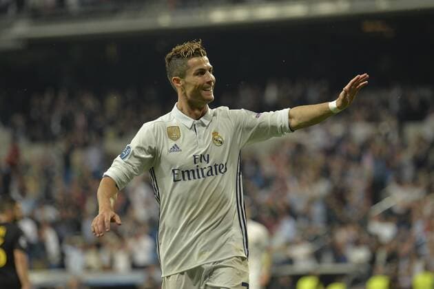 MADRID, ESPANA - 02 MAY of 2017: Goal of Cristiano Ronaldo during the match of Champions League between Real Madrid and Atletico de Madrid in Stadium Santiago Bernabeu (Madrid). (Isa Saiz Cordon Press).  xIsaxSaizx xx