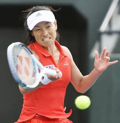 Tennis: 46-year-old Date back on court after injury layoff Japanese tennis player Kimiko Date hits a forehand during her first-round loss to Zhu Lin of China at the Kangaroo Cup in Gifu, central Japan, on May 3, 2017. It was the former world No. 4 player s first official competition in 16 months after recovering from a knee injury. 