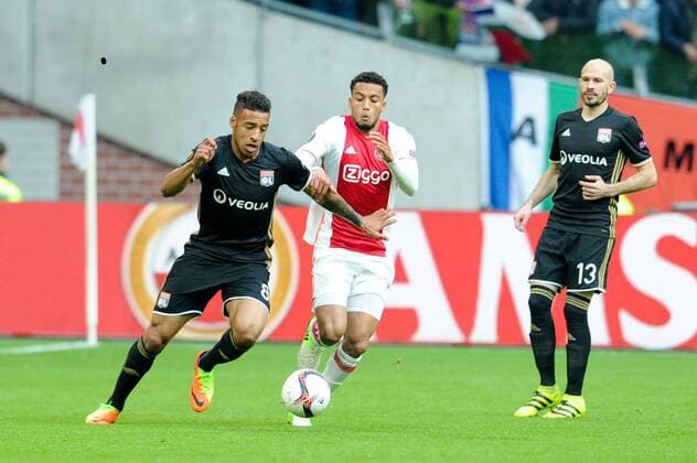 08 CORENTIN TOLISSO (ol) - 13 CHRISTOPHE JALLET (ol) - 02 Kenny Tete (ajax) FOOTBALL : Ajax Amsterdam vs Lyon - Europa League - 1 2 Finale - 03 05 2017 FEP Panoramic 