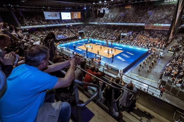 Übersicht Halle 03.05.2017, BR Volleys - VfB Friedrichshafen Play-Off Finale 2. Spiel Volleyball Bundesliga Saison 2016 2017
