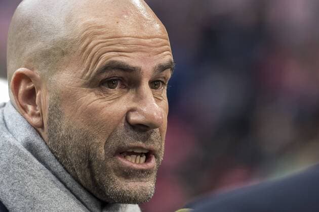 03.05.2017, Amsterdam Arena, Amsterdam, NED, UEFA EL, Ajax Amsterdam vs Olympique Lyon, Halbfinale, Hinspiel, im Bild Peter Bosz, manager of Ajax Amsterdam Peter Bosz, manager of Ajax Amsterdam during the UEFA Europa League semi final, 1st leg match between Ajax Amsterdam and Olympique Lyon at the Amsterdam Arena in Amsterdam, Netherlands on 2017 05 03. Amsterdam EP_fil