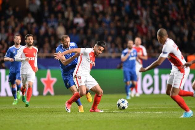 09 RADAMEL FALCAO (mon) - 03 Giorgio Chiellini (juv) FOOTBALL : Monaco vs Juventus - Ligue des Champions - 1 2 Finale - 03 05 2017 AnthonyBIBARD FEP Panoramic 