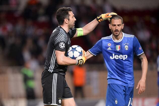 01 Gianluigi Buffon (juv) - 19 Leonardo Bonucci (juv) FOOTBALL : Monaco vs Juventus - Ligue des Champions - 1 2 Finale - 03 05 2017 AnthonyBIBARD FEP Panoramic 