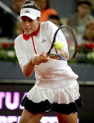 Spanish tennis player Garbine Muguruza returns the ball during the Mutua Charity Tie Break Tens against gender violence at the Magic Box in Madrid, Spain, 04 May 2017. MUTUA CHARITY TIE BREAK TENS !ACHTUNG: NUR REDAKTIONELLE NUTZUNG!  Copyright: xJuanJoxMartínx MAD001 20170504-636295356236139532