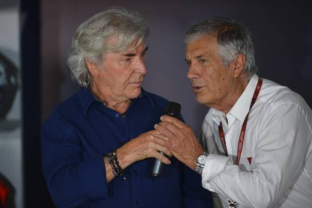 May 4, 2017 - Jerez De La Frontera, Cadiz, Spain - Jerez de la frontera, SPAIN - 4th of May, 2017: Gran Premio Red Bull of Spain. press conference PK Pressekonferenz .In the picture: ANGEL NIETO, Giacomo Agostini Gran Premio Red Bull of Spain  - ZUMAn230 20170504_zaa_n230_098 Copyright: xJosexBretonx