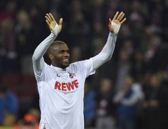 1. FC Köln - SV Werder Bremen 4:3 05.05.2017 Anthony Modeste (Köln) bedankt sich beim Publikum, HM