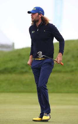 May 6, 2017 - St Albans, United Kingdom - Johan Carlsson of Sweden.during The Group D between Sweden and France during day one of GolfSixes at Centhurion Club on May 6, 2017 in St.Albans, Engalnd GolfSixes Grouo Stages - Golf  - ZUMAn230 20170506_zaa_n230_148 Copyright: xKieranxGalvinx