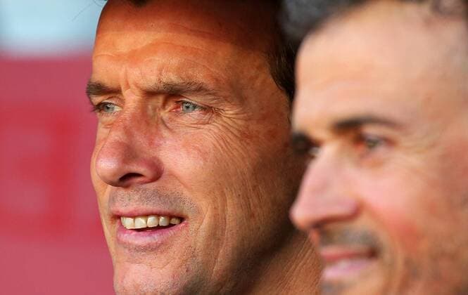 May 6, 2017 - Barcelona, Catalonia, Spain - Juan Carlos Unzue and Luis Enrique Martinez during the match between FC Barcelona Barca and Villarreal CF, on May 06, 2017. FC Barcelona beats 4-1 to Villarreal. FC Barcelona beats 4-1 to Villarreal  - ZUMAn230 20170506_zaa_n230_301 Copyright: xJoanxVallsx