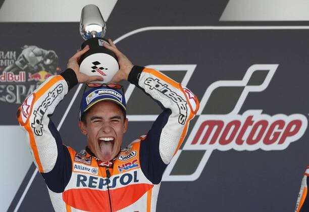 Themen der Woche - Sport Bilder des Tages - SPORT Spanish MotoGP rider Marc Marquez, of Repsol Honda team, celebrates on podium after finishing in second position in Spain s GP race at Jerez de la Frontera s track, southern Spain, 07 May 2017. Spanish Dani Pedrosa won and Spaniard Jorge Lorenzo was third. Spain s GP race !ACHTUNG: NUR REDAKTIONELLE NUTZUNG!  Copyright: xRomanxRiosx GRA042 20170507-636297695888604630