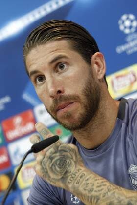 Real Madrid s Sergio Ramos in press conference PK Pressekonferenz after training session. May 9,2017.  (2017050956)