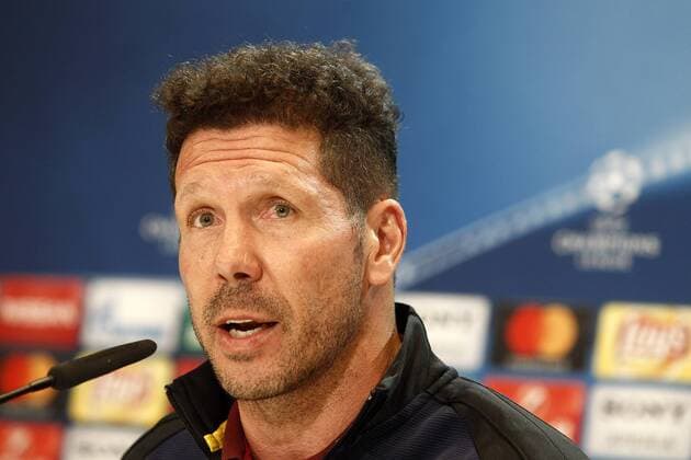 Bilder des Tages - SPORT Atletico de Madrid s coach Diego Pablo Cholo Simeone in press conference PK Pressekonferenz before training session. May 9,2017.  (20170509151)
