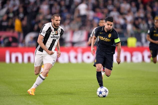 09 RADAMEL FALCAO (mon) - 03 Giorgio Chiellini (juv) FOOTBALL : Juventus vs Monaco - Ligue des Champions - 1 2 Finale - 09 05 2017 AnthonyBIBARD FEP Panoramic 