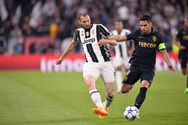 09 RADAMEL FALCAO (mon) - 03 Giorgio Chiellini (juv) FOOTBALL : Juventus vs Monaco - Ligue des Champions - 1 2 Finale - 09 05 2017 AnthonyBIBARD FEP Panoramic 