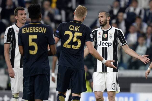 Kamil Glik Monaco, Giorgio Chiellini, Mario Mandzukic Juventus Torino 09-05-2017 Juventus Stadium Football Calcio Champions League 2016 2017 semifinal Juventus - Monaco . Foto Filippo Alfero Insidefoto filippoxalfero