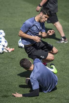 Fußball, CL, Real Madrid Training Entrenamiento del Real Madrid en Valdebebas. En la imagen, Asensio. Real Madrid training sesion. In this picture, Asensio. xJUANxAGUADOx 