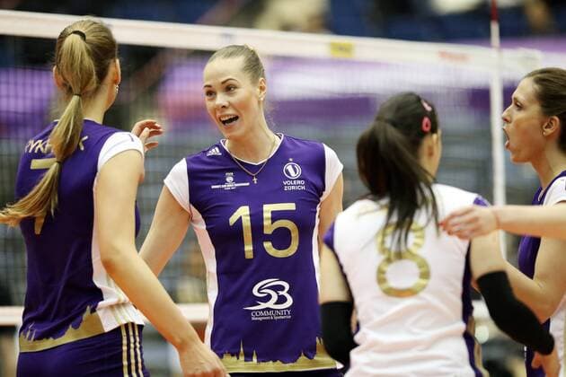 Volleyball, Damen, Klub WM, Volero Zürich - Eczacibasi Istanbul Ekaterina Orlova (VOL), MAY 9, 2017 - Volleyball : 2017 FIVB Volleyball Women s Club World Championship WM Weltmeisterschaft match between Volero Zurich 3-0 Eczacibasi Istanbul in Kobe, Japan. Noxthirdxpartyxsales  (iwpa014555)