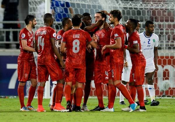 (170510) -- DOHA, May 10, 2017 -- Chico Flores (5th R) of Lekhwiya celebrate scoring with his teammates during the AFC Asian Champions League Group B match between Qatar s Lekhwiya SC and Saudi Arabia s Al Fateh FC at the Abdullah Bin Khalifa Stadium in Doha, capital of Qatar, on May 9, 2017. Lekhwiya won 4-1. ) (SP)QATAR-DOHA-SOCCER-AFC-CHAMPIONS LEAGUE-GOURP B-LEKHWIYA SC VS AL FATEH FC Nikku 
