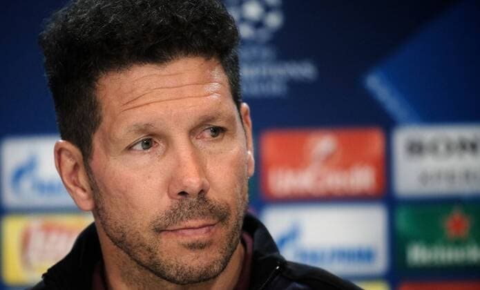 09.05.2017, Estadio Vicente Calderon, Madrid, ESP, UEFA CL, Atletico Madrid vs Real Madrid, Halbfinale, Rueckspiel, Pressekonferenz, im Bild Atletico Madrid manager Diego Simeone Atletico Madrid manager Diego Simeone during Pressconference before the UEFA Champions League semi final, 2nd leg match between Atletico Madrid and Real Madrid at the Estadio Vicente Calderon in Madrid, Spain on 2017 05 09. Madrid EP_FIL