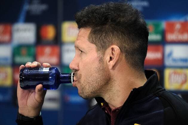09.05.2017, Estadio Vicente Calderon, Madrid, ESP, UEFA CL, Atletico Madrid vs Real Madrid, Halbfinale, Rueckspiel, Pressekonferenz, im Bild Atletico Madrid manager Diego Simeone Atletico Madrid manager Diego Simeone during Pressconference before the UEFA Champions League semi final, 2nd leg match between Atletico Madrid and Real Madrid at the Estadio Vicente Calderon in Madrid, Spain on 2017 05 09. Madrid EP_FIL