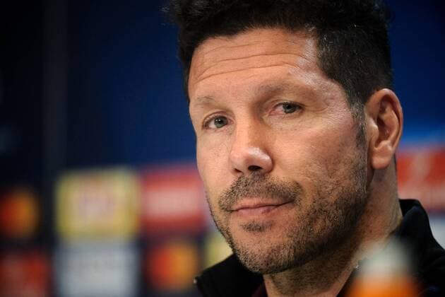 09.05.2017, Estadio Vicente Calderon, Madrid, ESP, UEFA CL, Atletico Madrid vs Real Madrid, Halbfinale, Rueckspiel, Pressekonferenz, im Bild Atletico Madrid manager Diego Simeone Atletico Madrid manager Diego Simeone during Pressconference before the UEFA Champions League semi final, 2nd leg match between Atletico Madrid and Real Madrid at the Estadio Vicente Calderon in Madrid, Spain on 2017 05 09. Madrid EP_FIL