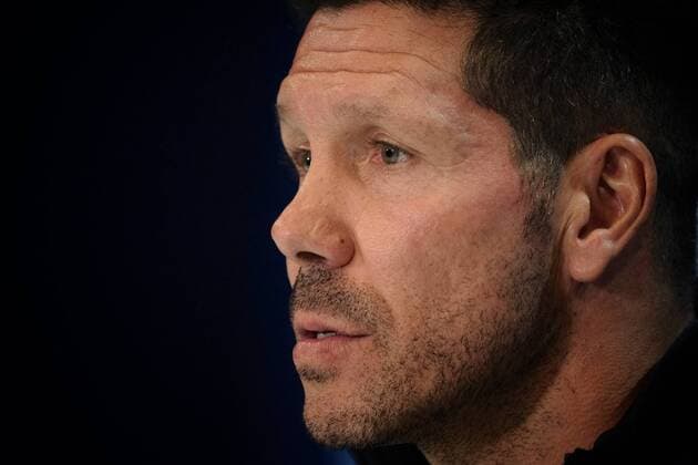 09.05.2017, Estadio Vicente Calderon, Madrid, ESP, UEFA CL, Atletico Madrid vs Real Madrid, Halbfinale, Rueckspiel, Pressekonferenz, im Bild Atletico Madrid manager Diego Simeone Atletico Madrid manager Diego Simeone during Pressconference before the UEFA Champions League semi final, 2nd leg match between Atletico Madrid and Real Madrid at the Estadio Vicente Calderon in Madrid, Spain on 2017 05 09. Madrid EP_FIL