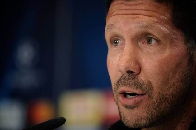 09.05.2017, Estadio Vicente Calderon, Madrid, ESP, UEFA CL, Atletico Madrid vs Real Madrid, Halbfinale, Rueckspiel, Pressekonferenz, im Bild Atletico Madrid manager Diego Simeone Atletico Madrid manager Diego Simeone during Pressconference before the UEFA Champions League semi final, 2nd leg match between Atletico Madrid and Real Madrid at the Estadio Vicente Calderon in Madrid, Spain on 2017 05 09. Madrid EP_FIL